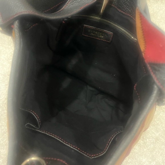 Burberry Multicolor House Canvas and Leather Patchwork Ashby Bucket Bag - Picture 4 of 16